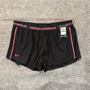 Under Armour NWT Womens Play Up Shorts Black Pink Large Casual Activewear Sporty